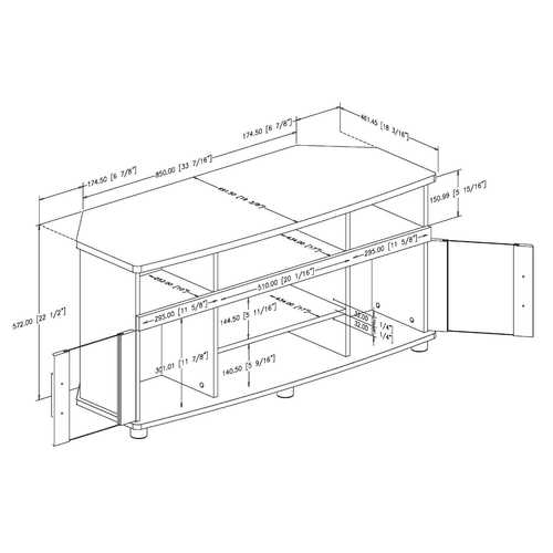 Black Corner TV Stand with Frosted Glass Doors
